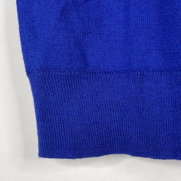 2/$30 Kate Spade Silk Cashmere Blend Tasseled Sweater Cobalt Short Sleeve #7002 - Picture 7 of 16